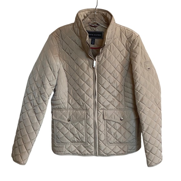 Tommy Hilfiger Womens Mid-lightweight Quilted‎ Jacket Chino - S EUC - Picture 8 of 16